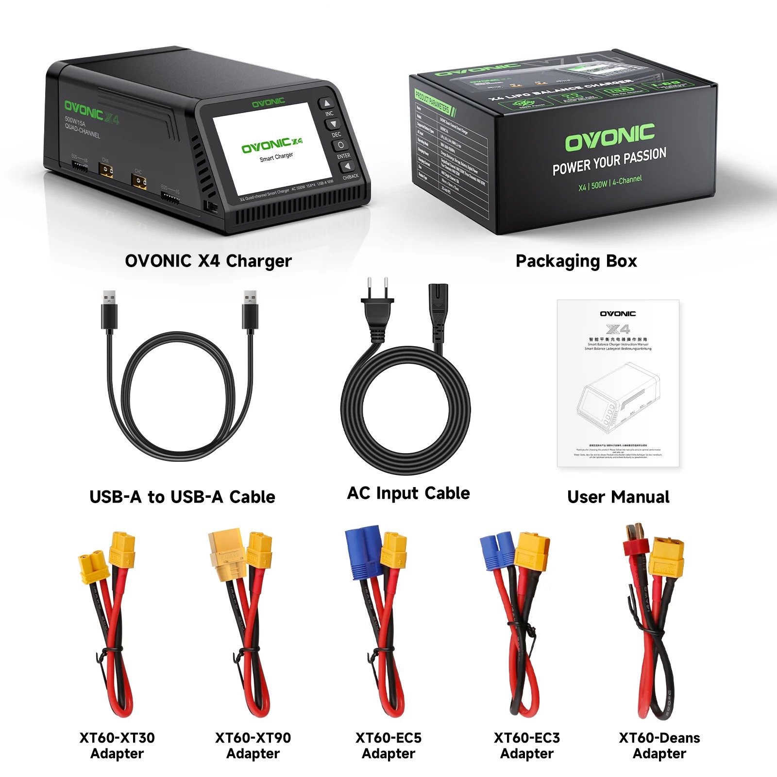 Drone Battery Strap - شاحن بطاريات ذكي Ovonic X4 AC500W