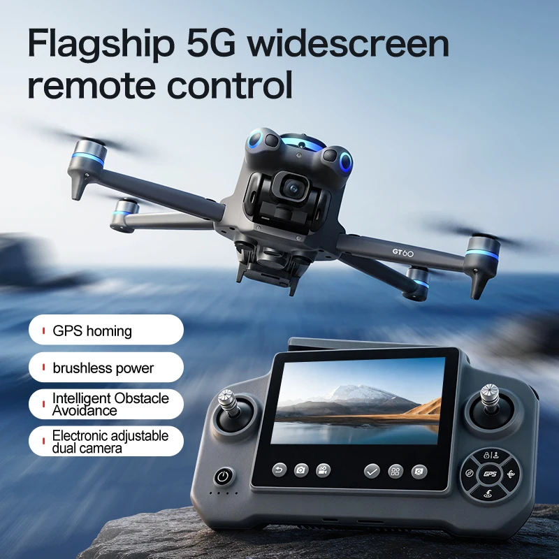 طائرة بدون طيار GT60 بكاميرا 4 - مراجعة Drone Gps Mount وسعره