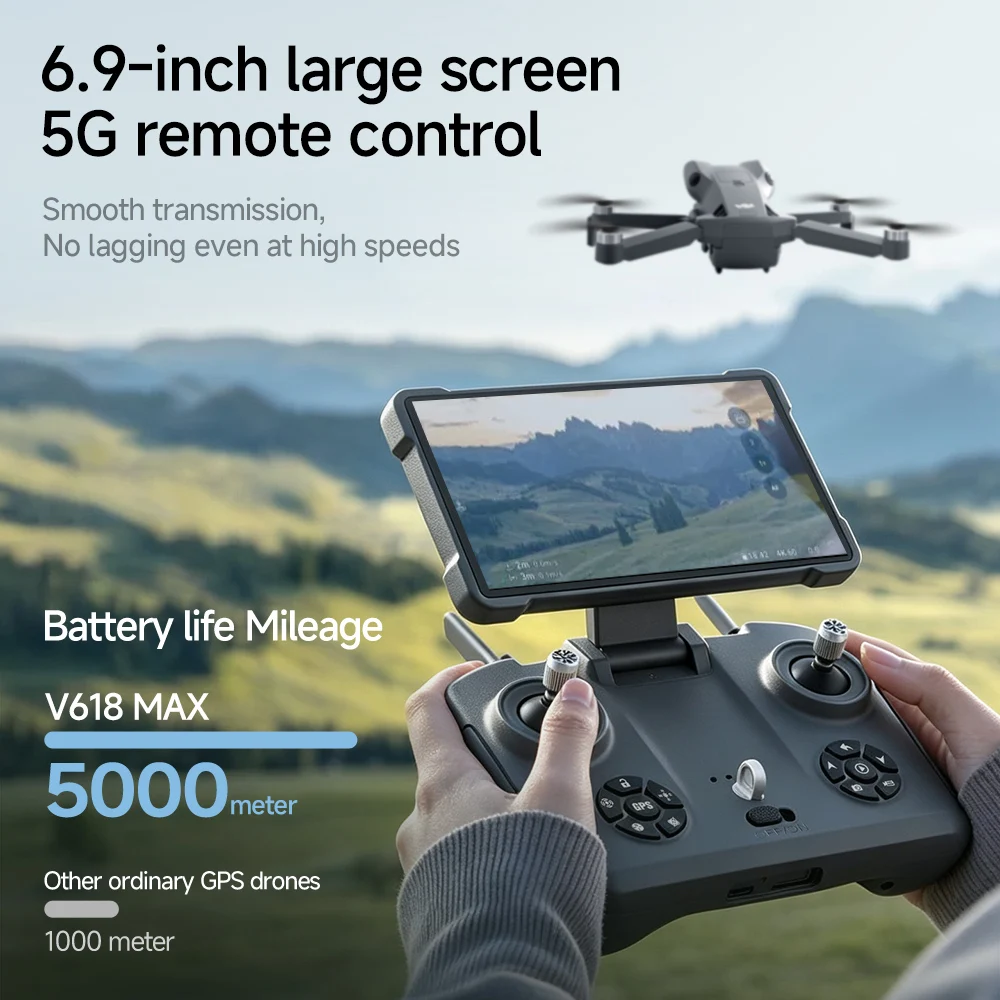 طائرة بدون طيار V618 MAX مزودة - مراجعة Drone Gps Mount وسعره